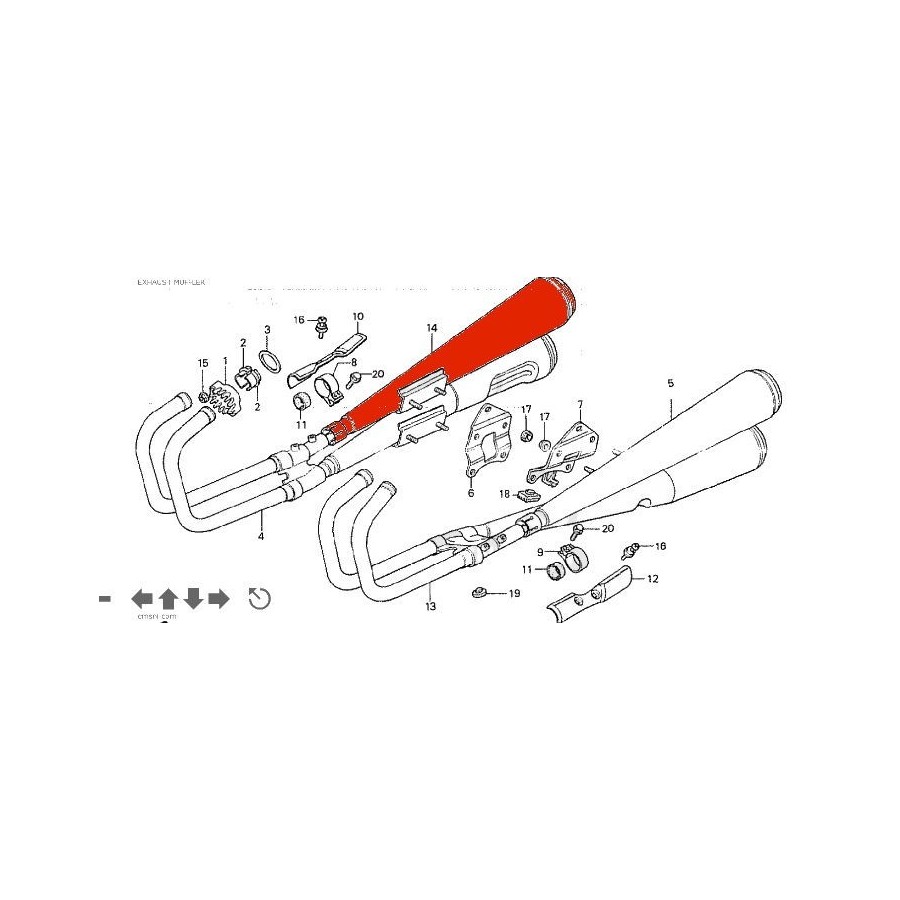 Echappement - Silencieux Droit - CB750K (DOHC) - N'est plus disponi...