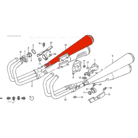 Echappement - Silencieux Droit - CB750K (DOHC) - N'est plus disponi...