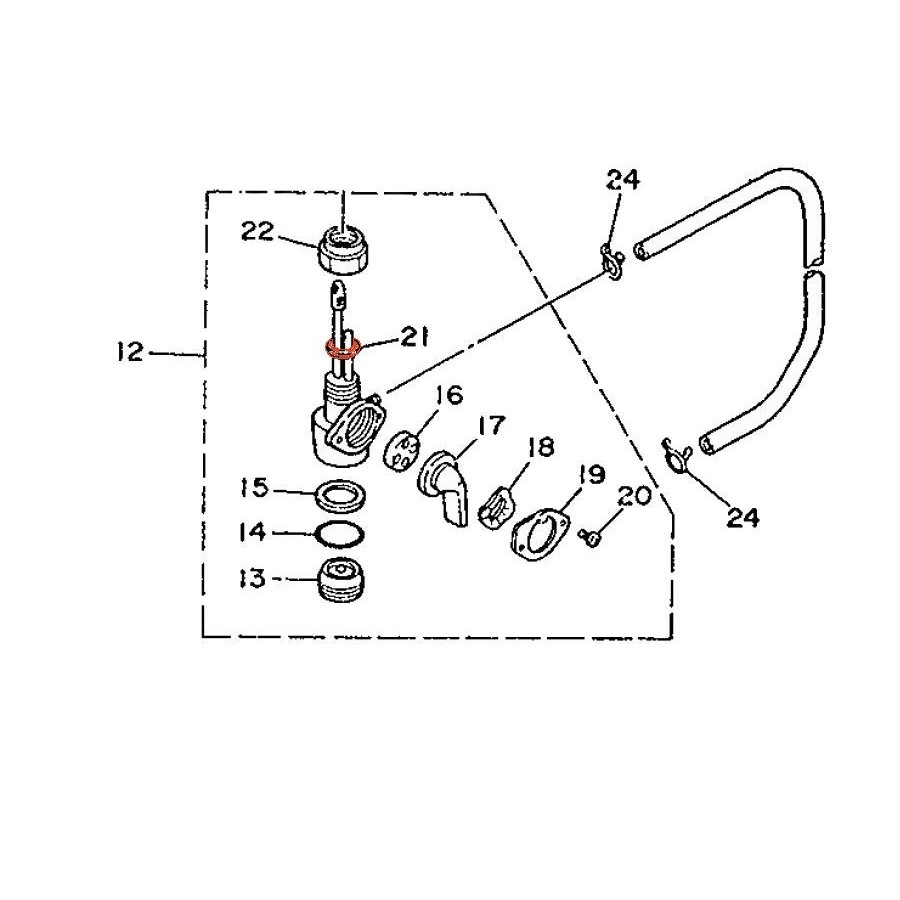 Reservoir - Robinet - Joint plat - 434-24532-00 - DT, TY, 125, 175 ...