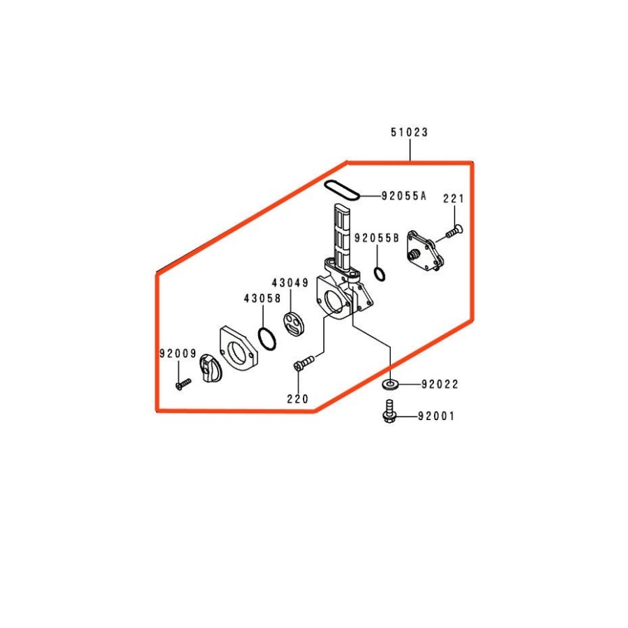 Reservoir - Robinet d'essence - VN800 - GPZ1100 - 51023-1219 - 5102...