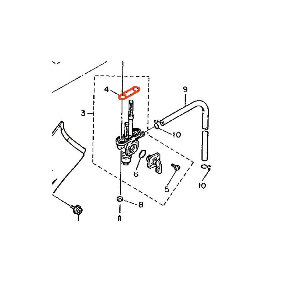 Robinet - joint de fixation reservoir - 4X8-24512-00 -  16955-451-200