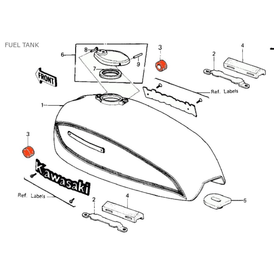 Reservoir - Silent bloc - support avant de reservoir - (x1) - 92075...