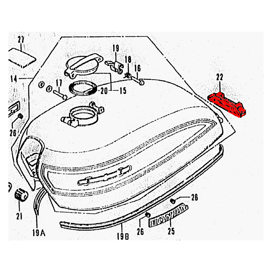 Reservoir - Silent bloc - CB450 - CB750 K0-K1-K2 17613-292-000