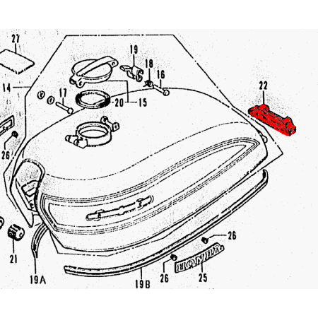 Reservoir - Silent bloc - CB450 - CB750 K0-K1-K2 17613-292-000