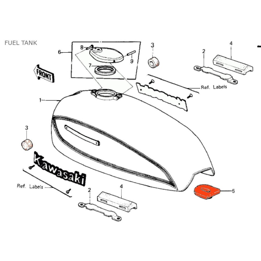 Reservoir - Amortisseur - Silentbloc - Kawasaki - 92075-295 17613-0...