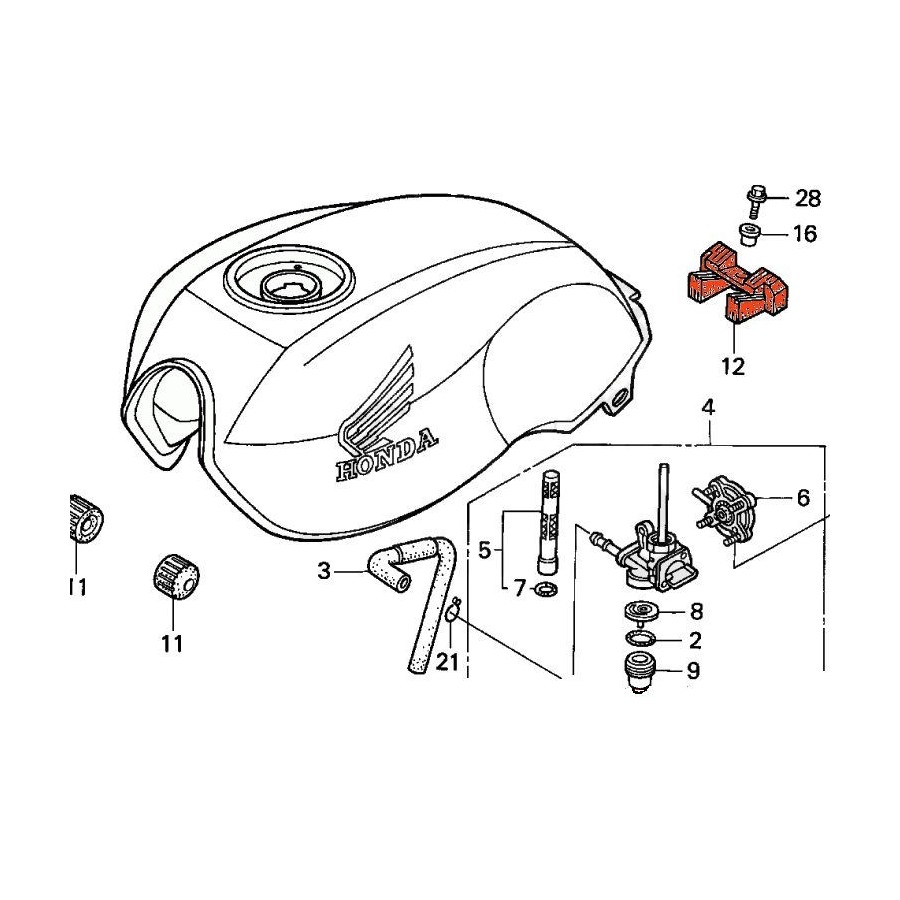 Reservoir - silent bloc - CB750FII - Sevenfifty 17613-473-000