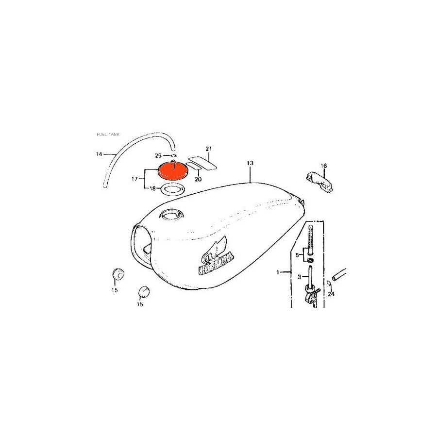 Reservoir - Bouchon ø 38.00mm - CY50, MR175, XL125,  17620-428-020