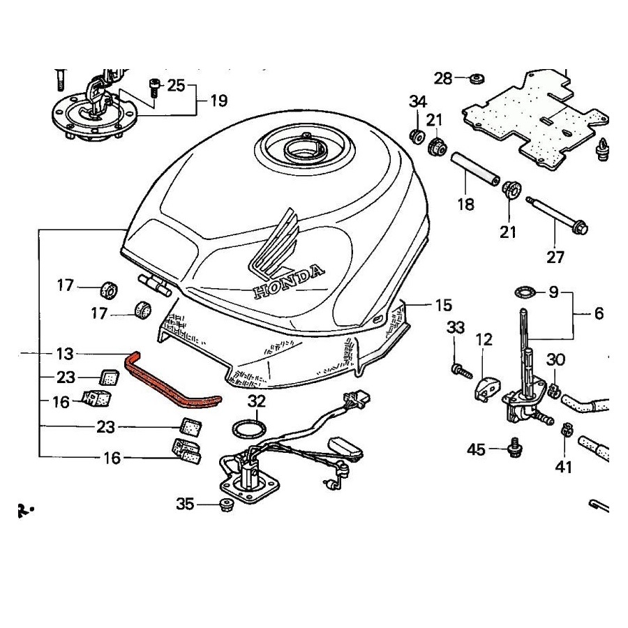 Reservoir - Baguette, silent bloc Avant - VFR750 17519-MT4-300