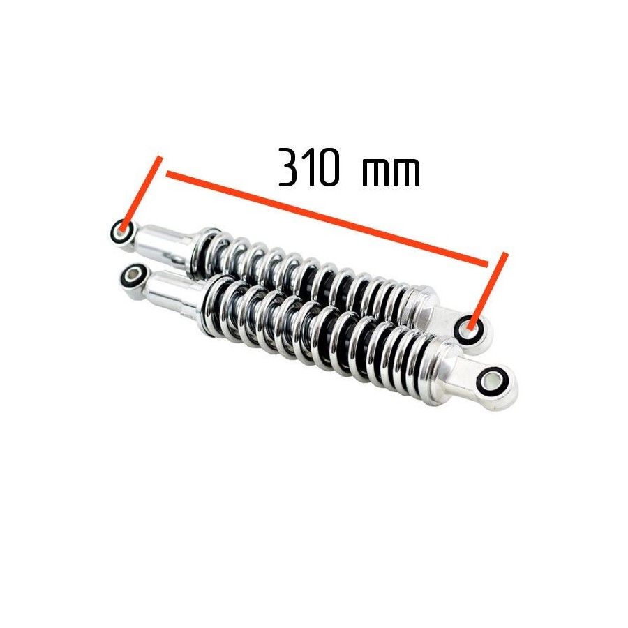 Amortisseur - 310mm - Chrome - Oeillet ø12 - Oeillet ø10 99890-890-106