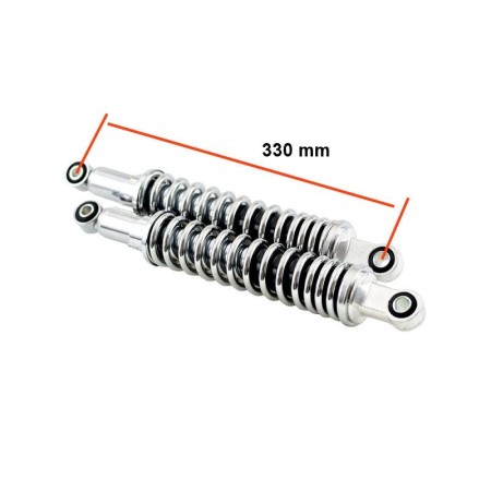 Amortisseur - 330mm - Chrome - Oeillet ø 12mm - Oeillet ø10mm 99890...