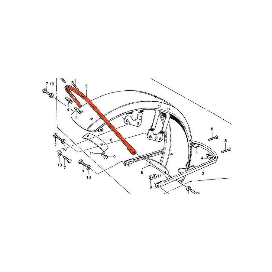 Roue Avant - Garde Boue - Fixation - "A" 61103-317-000