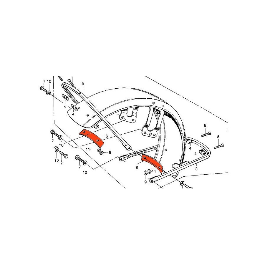 Roue Avant - Garde Boue - entretoise - (x1) dernier en stock 61102-...