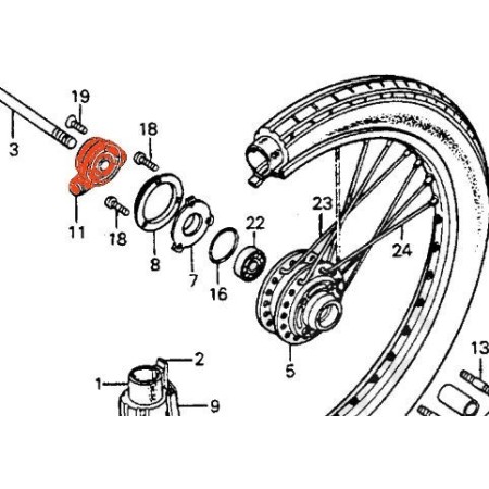 Roue - Mecanisme de compteur - CB125 S 44800-107-720