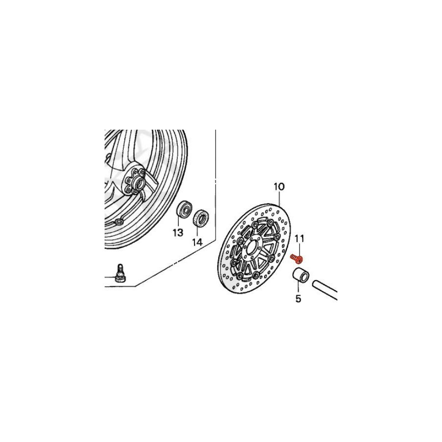 Frein - Disque - Vis de fixation - Origine HONDA 90106-MBB-000