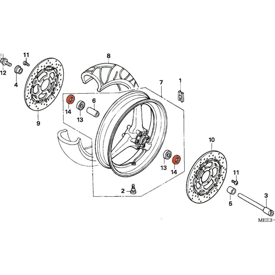 Roue - Avant - Joint spi - 28x47x7 mm - 91202-246-005 00008-346-808