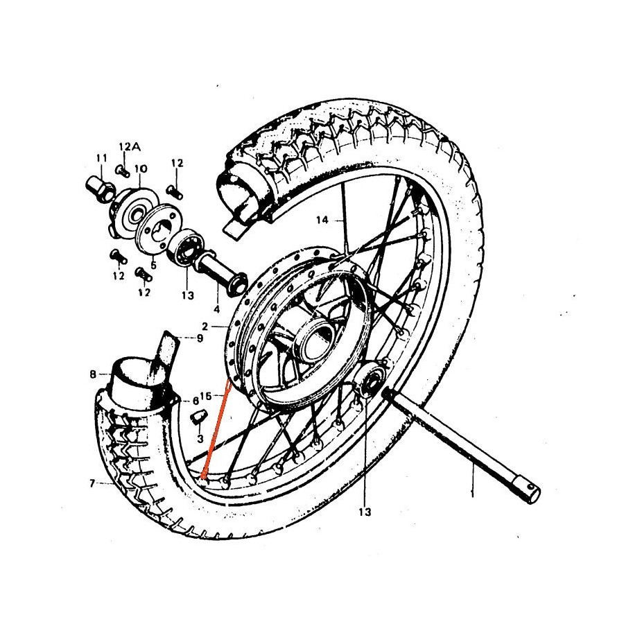 Roue Avant - 19" - Frein Tambour - Rayon Ext. - ø3.00 x 154.5mm - 9...