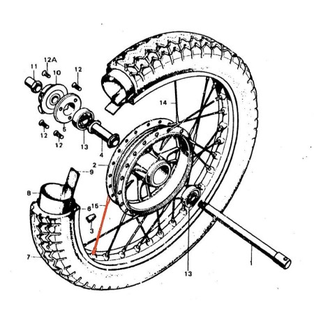 Roue Avant - 19" - Frein Tambour - Rayon Ext. - ø3.00 x 154.5mm - 9...