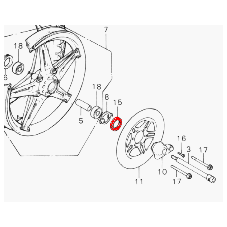 Roue Avant - Joint SPY - Cache poussiere - 40x50x5mm 91258-410-013