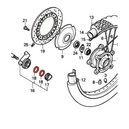 Roue avant - Rondelle entraineur de compteur - (x1) - XRV750 (RD04)...