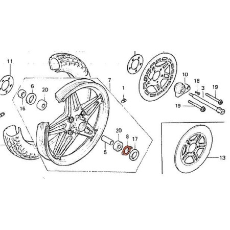 Roue Avant - Rondelle Entrainement compteur vitesse 44680-410-000