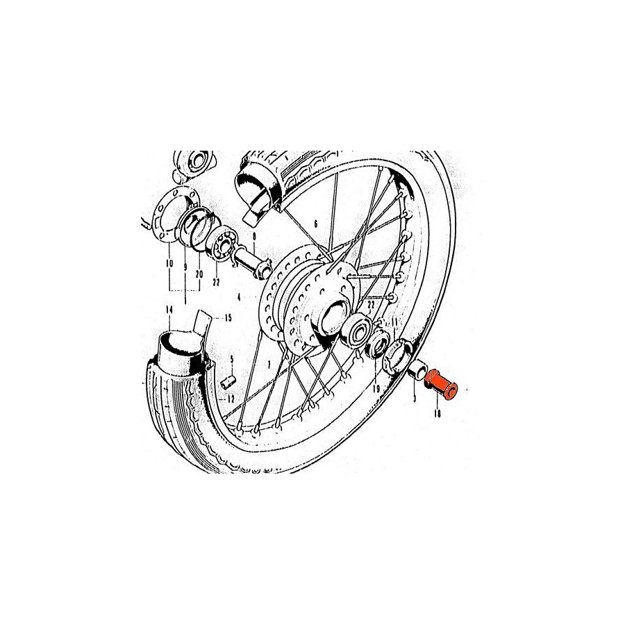 Roue avant - Ecrou - Axe de roue - CB750 90306-425-870