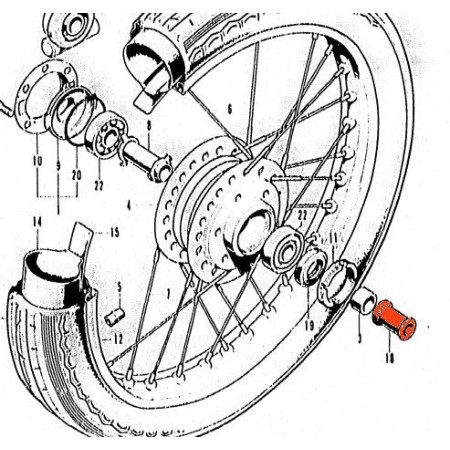 Roue avant - Ecrou - Axe de roue - CB750 90306-425-870