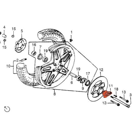 Roue avant - Mecanisme de Compteur - N'est plus disponible 44800-46...