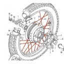 Roue arriere - Rayon - jeu de rayonnage - A et B - CB450, CB500, CB...