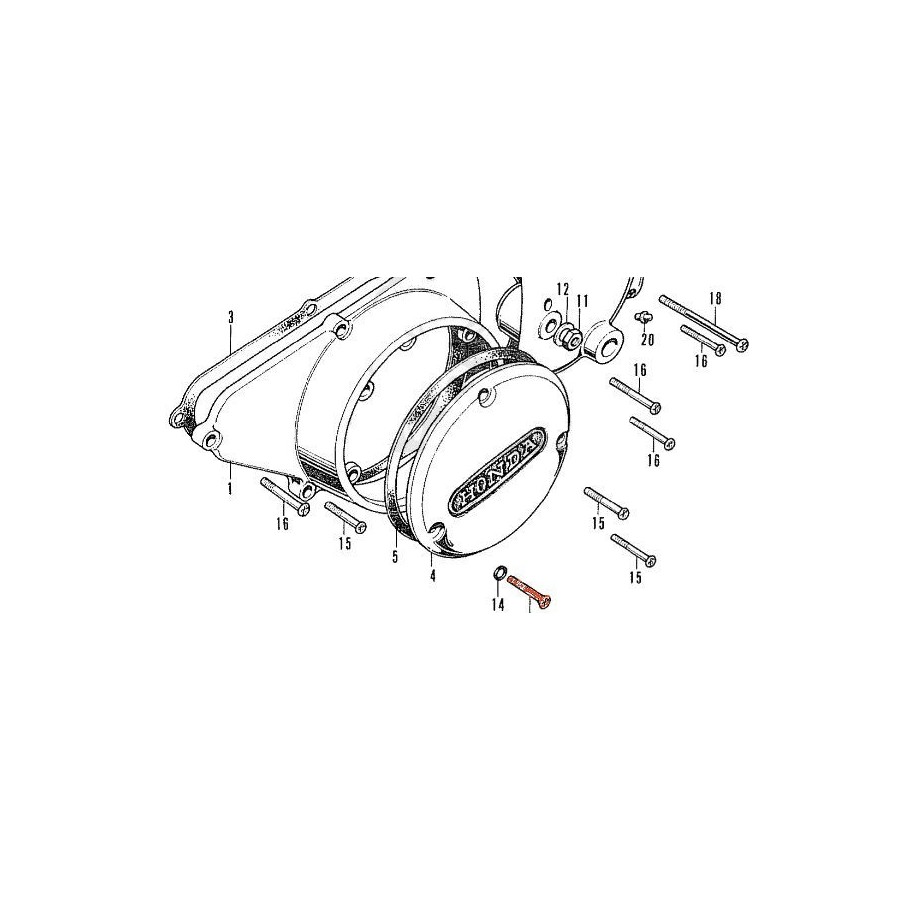 Moteur - Vis M6 x40 mm - (x1) - Cruciforme - bombée 93500-060-400