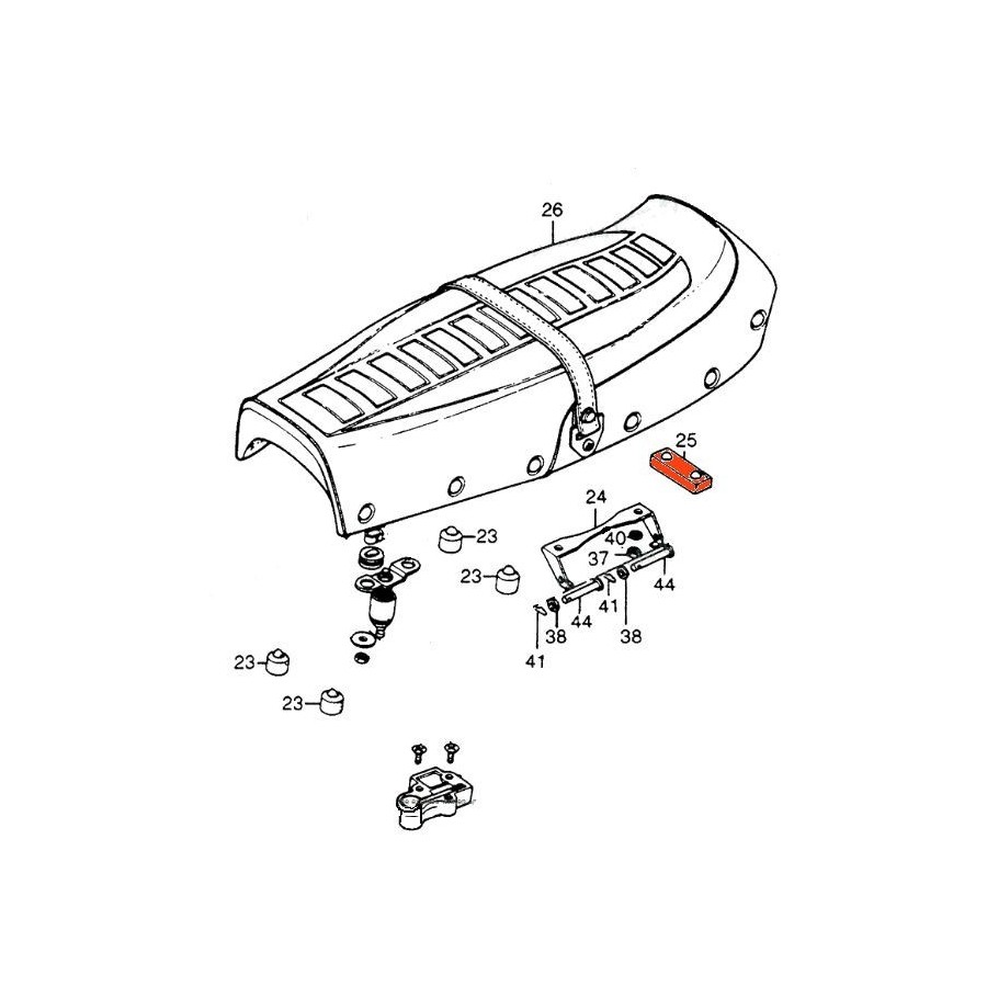 Selle - caoutchouc Rectangle - (x1) 77204-312-000