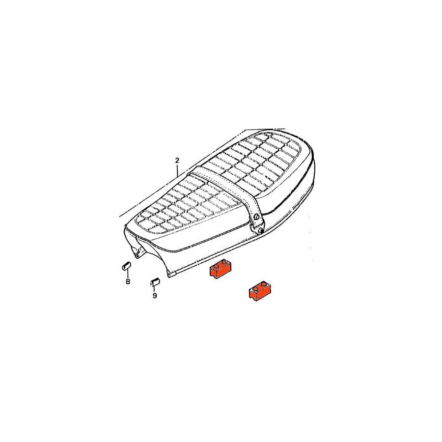 Selle - caoutchouc Rectangle - (x1) - 50x23x34mm 77204-292-000