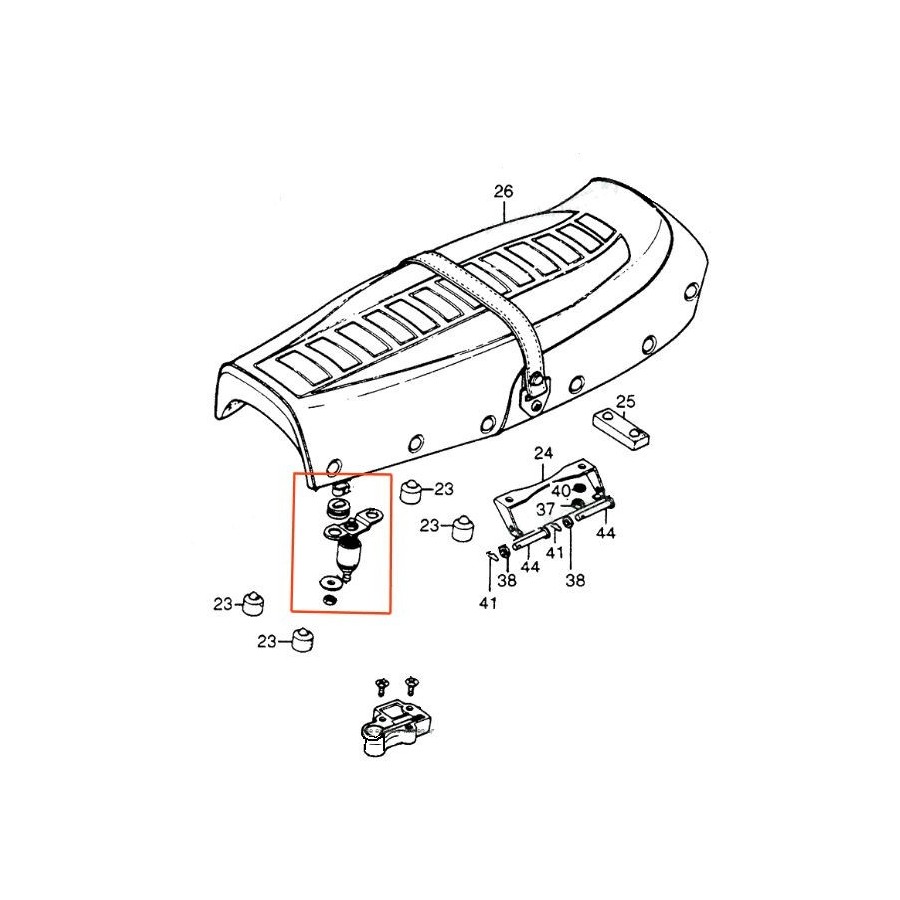 Selle - Systeme de fermeture - CB125K - ... - .. CB400 Four - CB750...