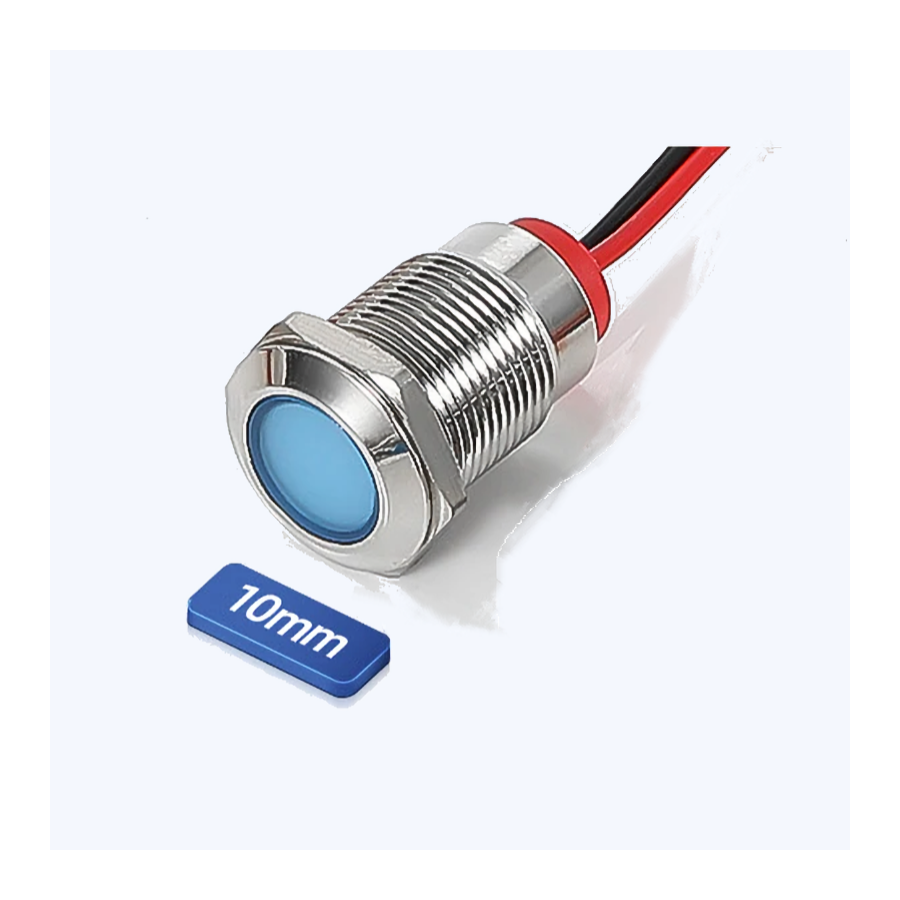 Voyant - Led - 12v - ø 10mm - Bleu - a visser 00007-058-103