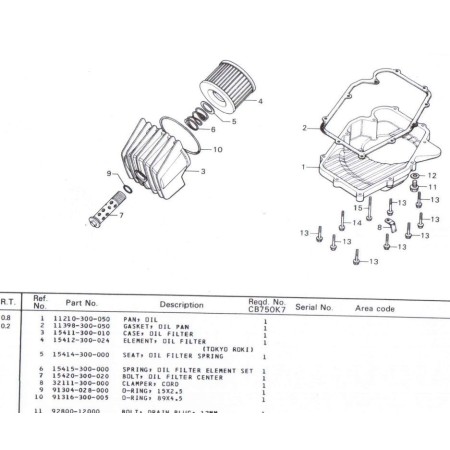 Liste de pieces - Parts List - CB750 Four - K7 - Version - informat...