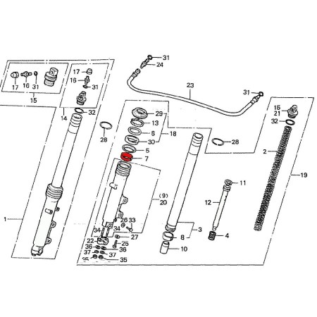 Fourche - Bague superieur de glissement (x1) 51414-469-003