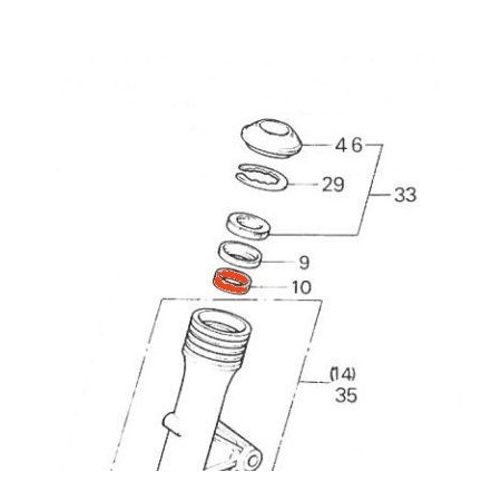 Fourche - Bague - Superieure - de glissement (x1) - de guidage - ø ...