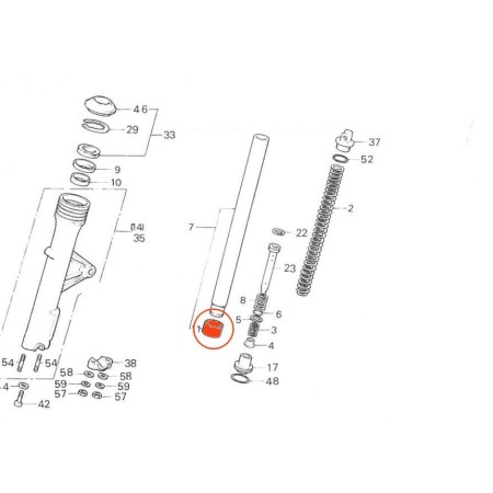 Fourche - Bague inferieure de glissement (x1) - Fourche - ø39 mm 51...