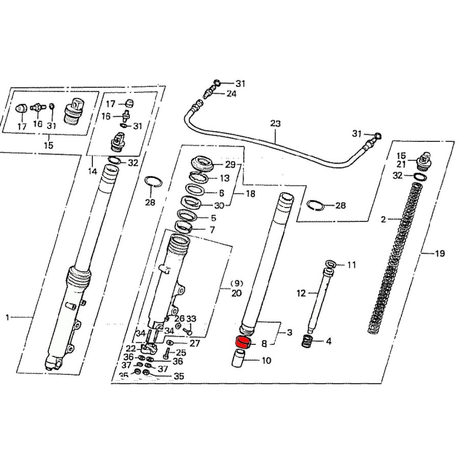 Fourche - Bague inferieure de glissement (x1) 51415-469-003