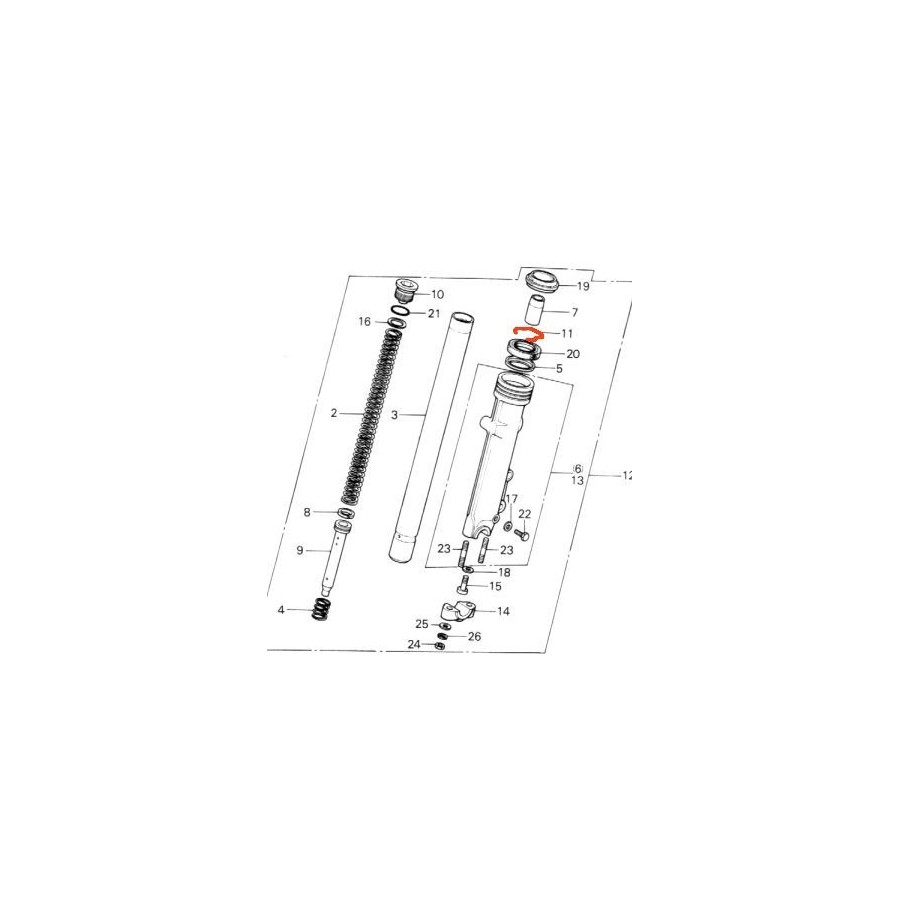 Fourche - Circlips de joint Spy (x1) - Fourche ø 35mm - 51447-KL4-9...