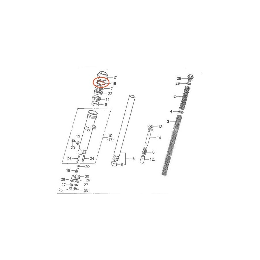 Fourche - Circlips - CX400  51447-447-731