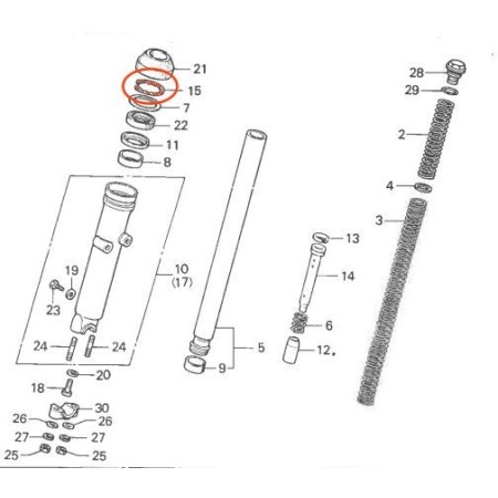 Fourche - Circlips - CX400  51447-447-731