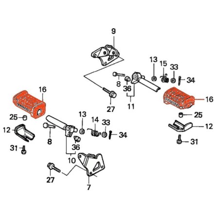 Cale Pied - Caoutchouc - (x1) - CA125 - ... - .... 50661-KR3-000