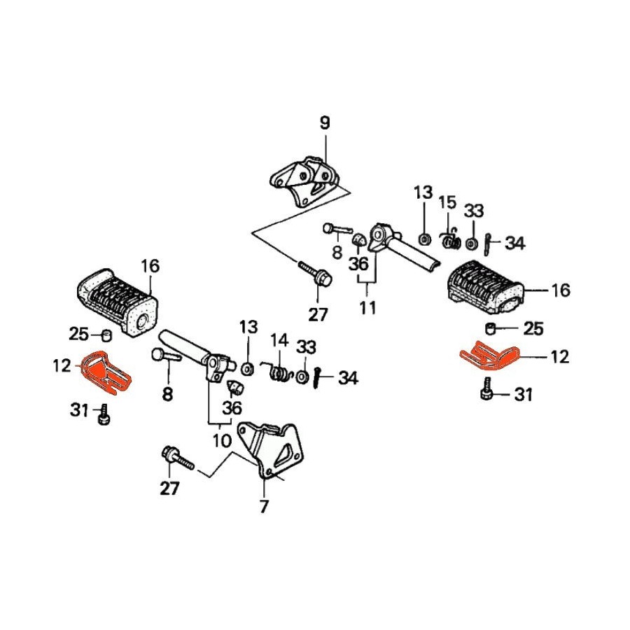 Cale Pied - Plaque de frottement inf. (x1) 50619-KR3-770