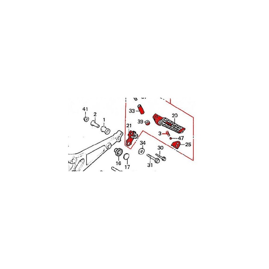 Cale Pied - Arriere - Complet - CB750F, CB900F, CB1100F 50730-445-841