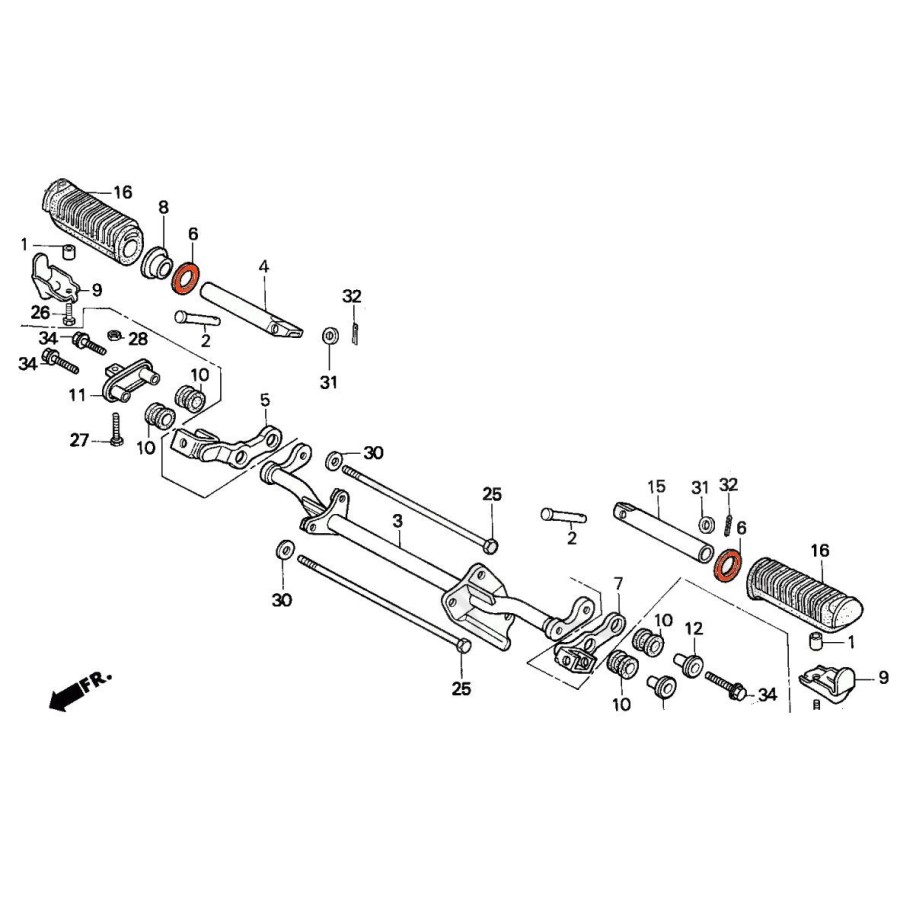 Cale pied - Rondelle de fixation - Droite/gauche 50614-413-000