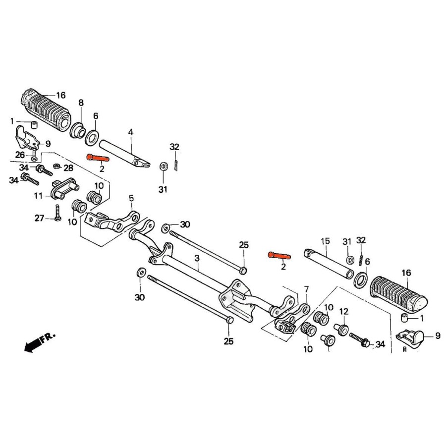 Cale pied - Axe de joint - (x1) 50603-KB4-000