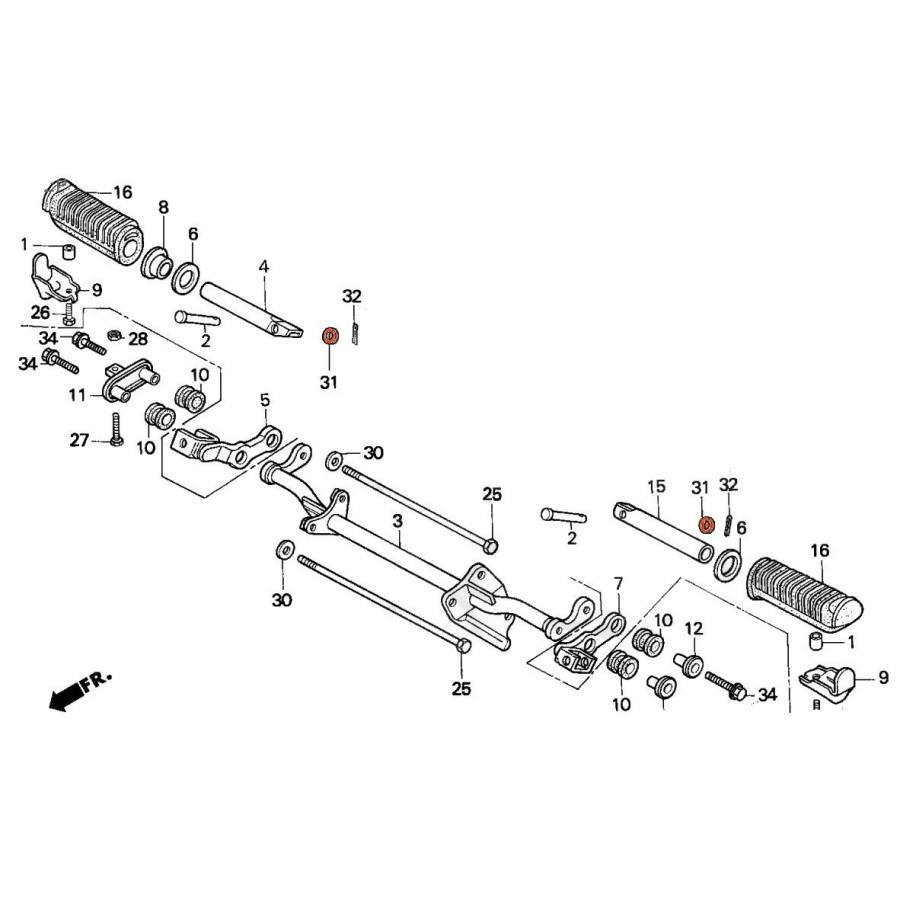 Cale pied - Rondelle plate 8mm - (x1) -  94102-080-00