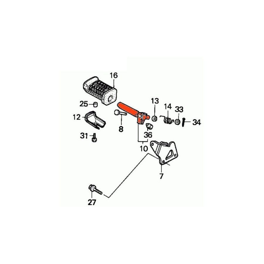 Cale Pied - axe - Gauche - CA125 - ... - .... 50616-KR3-870