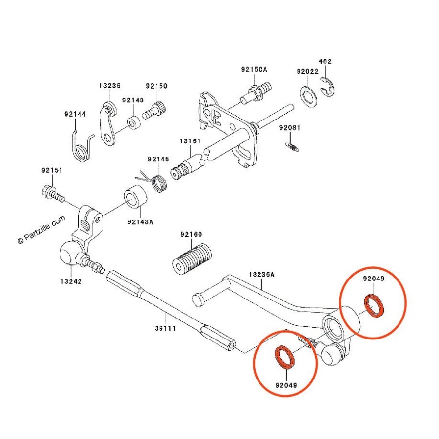 Moteur - Joint de selecteur de vitesse (x1) - 92049-1492 - (17x24x2...