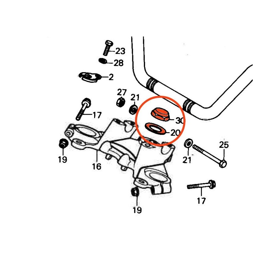 Direction - Ecrou de colonne + Rondelle - CB500K 90304-415-000